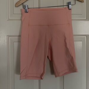 Lululemon Ribbed Contoured High-Rise Short 8" Malibu Peach Biker Shorts